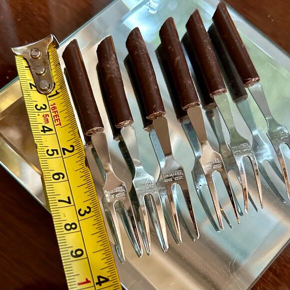 Vintage MCM Cocktail Hors D'oeuvres Forks Made in Japan, set of 6 - Picture 8 of 10